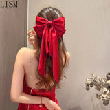 Big Bow Ribbon Hairpin Back Head Spring Clip Bridal Headdress Hair Accessories