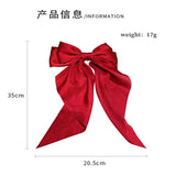 Big Bow Ribbon Hairpin Back Head Spring Clip Bridal Headdress Hair Accessories
