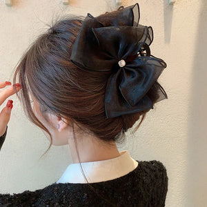 Big Tulle Big Bow Hair Claw Clips for Women Sweet Headdress Hair Accessorie