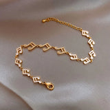 Rhinestone Music Note Charm Bracelet for Women Girls