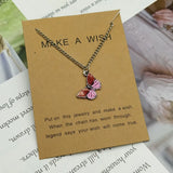 Gradient Butterfly Necklace for Women Girls Silver Butterflies Pendant Choker