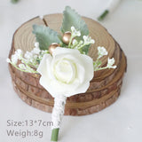 Pink Groom Boutonniere Buttonhole Wedding Corsage Pins