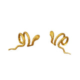 Brass Smart Spiral Snakes Ear Bone Clip Earrings