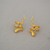 Brass Smart Spiral Snakes Ear Bone Clip Earrings