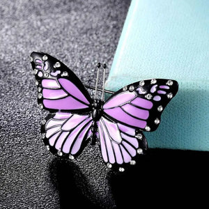 Vintage Brown Enamel Butterfly Brooch for Women Men