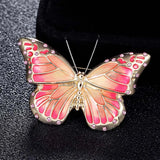 Vintage Brown Enamel Butterfly Brooch for Women Men