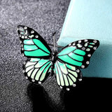 Vintage Brown Enamel Butterfly Brooch for Women Men