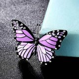 Vintage Brown Enamel Butterfly Brooch for Women Men