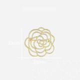 Camellia Crystal Flower Brooch Pin for Women Party Accessory
