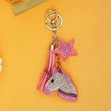 Cashmere Tassel Bear Hot Rhinestone Keychain Bag Pendant