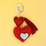 Cashmere Tassel Bear Hot Rhinestone Keychain Bag Pendant