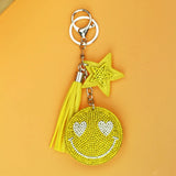 Cashmere Tassel Bear Hot Rhinestone Keychain Bag Pendant