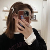 Metal Crystal Water Drop Pendant Bowknot Hairpin Sweet Harajuku Hair Accessory