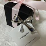 Metal Crystal Water Drop Pendant Bowknot Hairpin Sweet Harajuku Hair Accessory