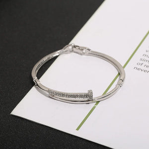 Classic Drill Bangle Titanium Steel Jewelry Woman Bracelets Accessories