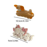 Pink Cat Acetate Hair Claw Cartoon Dog Ponytail Holder Shark Clip