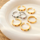 18K Gold-plated Zircon Open Ring for Women