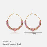 Colorful Acrylic Soft Clay Hoop Earrings Vintage Circle Simulated Pearl Bridal