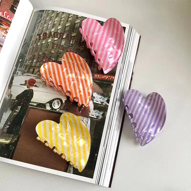Colorful Candy Stripes Hair Claws for Women