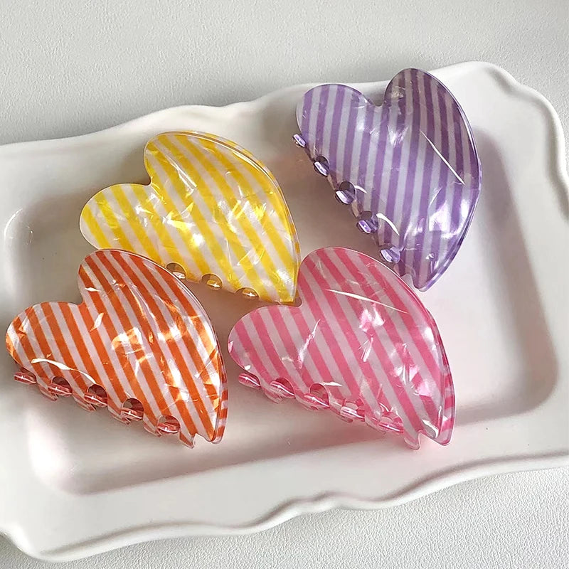 Colorful Candy Stripes Hair Claws for Women