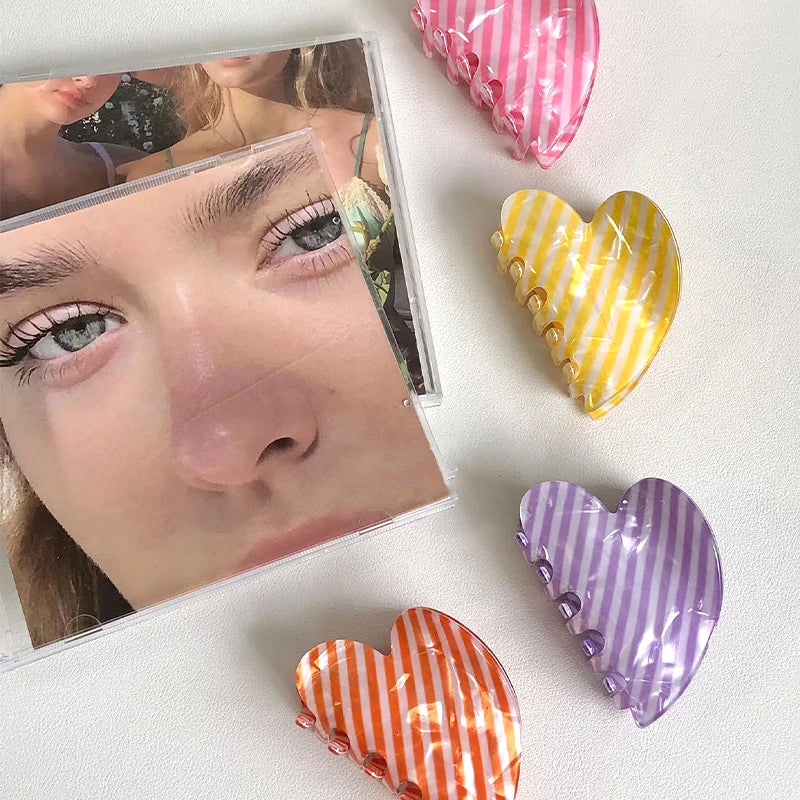 Colorful Candy Stripes Hair Claws for Women