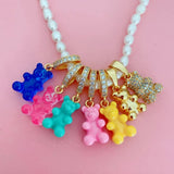Colorful Bear Zircon Pendant Necklace Bracelet Anklet Jewelry Gift