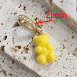 Colorful Bear Zircon Pendant Necklace Bracelet Anklet Jewelry Gift