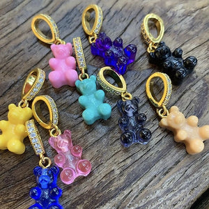 Colorful Bear Zircon Pendant Necklace Bracelet Anklet Jewelry Gift