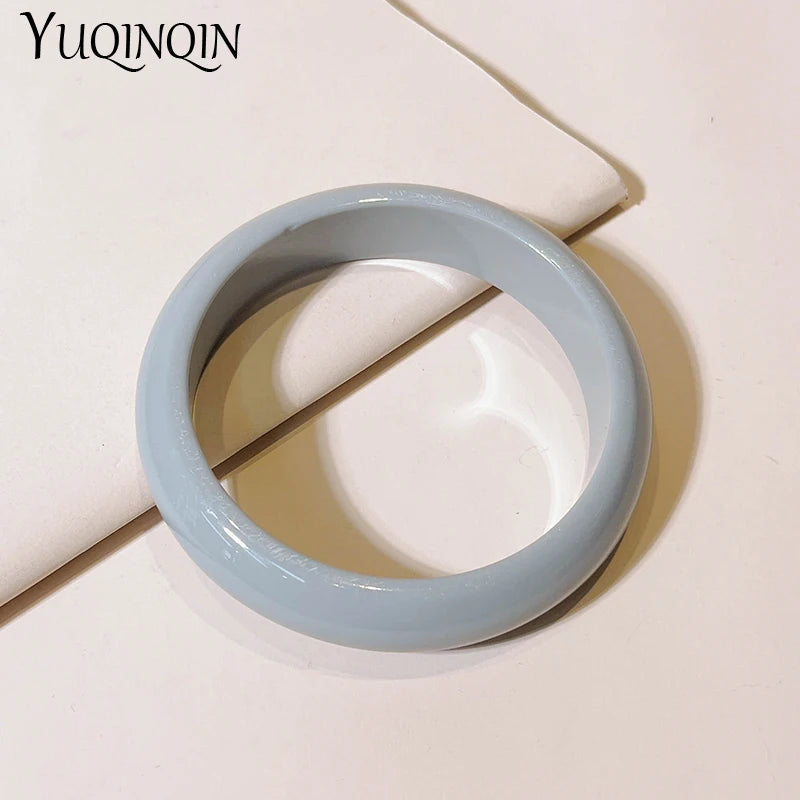 Colorful Thin Cuff Bangles Resin Punk Bangle Bracelet Gothic Round Jewelry