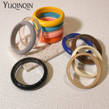 Colorful Thin Cuff Bangles Resin Punk Bangle Bracelet Gothic Round Jewelry