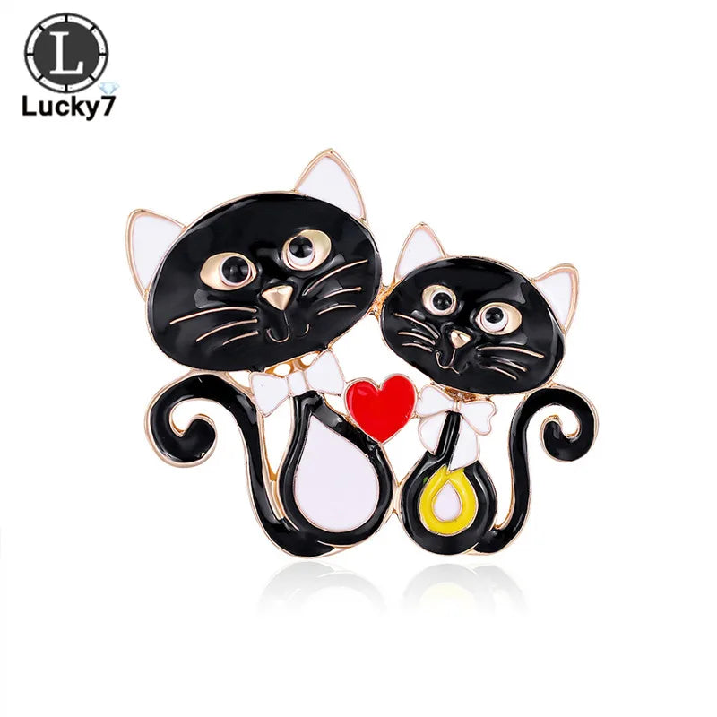 Cartoon Cat Corsage Alloy Dripping Oil Brooch