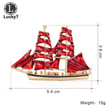 Creative Personality Sailboat Corsage Alloy Drip Brooch