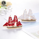 Creative Personality Sailboat Corsage Alloy Drip Brooch