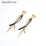 Geometric Tassel Ear Clips for Women Jewelry