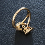 Hollow Owl Zircon Ring 18K Plated Animal Jewelry