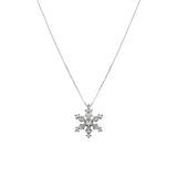 Snowflake Zircon Pendant Necklace 925 Sterling Silver High Jewelry