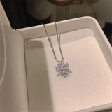 Snowflake Zircon Pendant Necklace 925 Sterling Silver High Jewelry