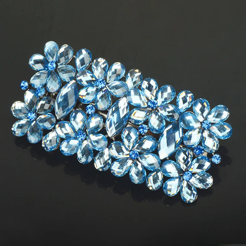 Crystal Curly Hair Headdress Rhinestone Flower Hairpin