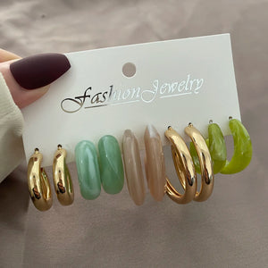 Sweet Heart Butterfly Hoop Colorful Resin Drop Earrings
