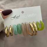 Sweet Heart Butterfly Hoop Colorful Resin Drop Earrings