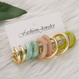 Sweet Heart Butterfly Hoop Colorful Resin Drop Earrings