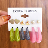 Sweet Heart Butterfly Hoop Colorful Resin Drop Earrings