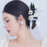 Ivory Flower Wedding Barrettes Headwear Jewelry Hair Accessory