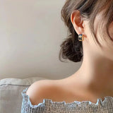 Vintage Flower Enamel Stud Earrings Boucle d'oreille Brincos
