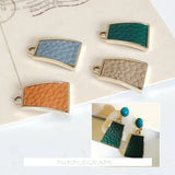 Autumn Winter Leather Square Pendant Earring Material 6 Pieces
