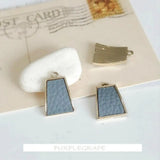 Autumn Winter Leather Square Pendant Earring Material 6 Pieces