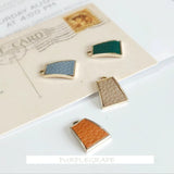 Autumn Winter Leather Square Pendant Earring Material 6 Pieces