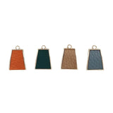 Autumn Winter Leather Square Pendant Earring Material 6 Pieces