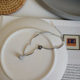 Petals Silver Bracelet with CZ Zircon Ball Bead