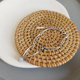 Petals Silver Bracelet with CZ Zircon Ball Bead